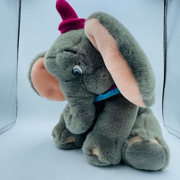 Disney Plush DUMBO the Elephant Soft Plush Stuffed Toy Red Hat & Clown Collar - Picture 2 of 9